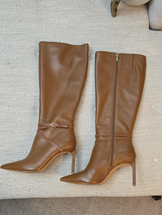 Vince Camuto Shoes - Vince Camuto Cognac Knee-High Pointed Toe Stiletto Boots